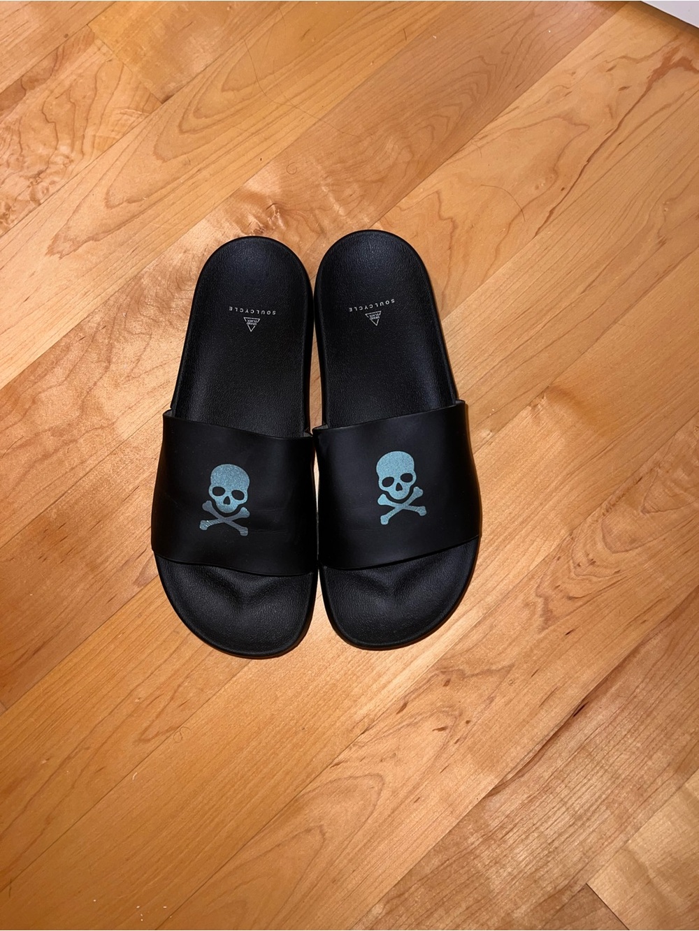 Soulcycle Black Skull Slide Sandals